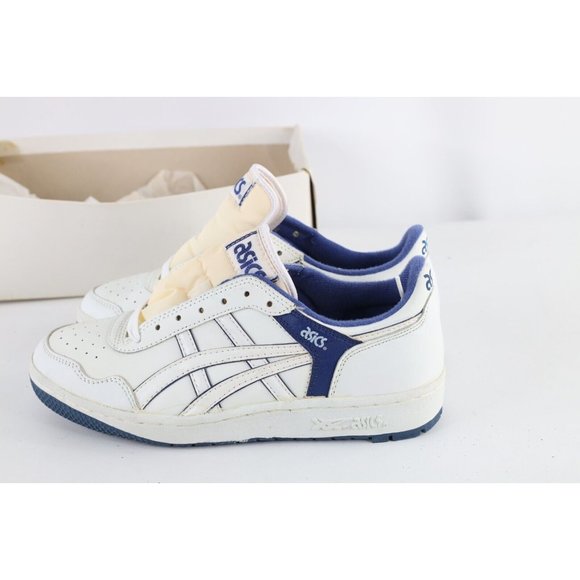 NOS Vintage 90s Asics Mens 8.5 Spell Out Outrage Lo Sneakers Shoes White Blue main image 4